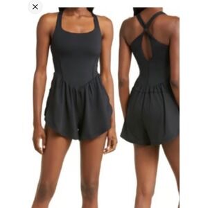 Free People Movement Eternal Sunshine Black Twist Romper XS Excellent Condition